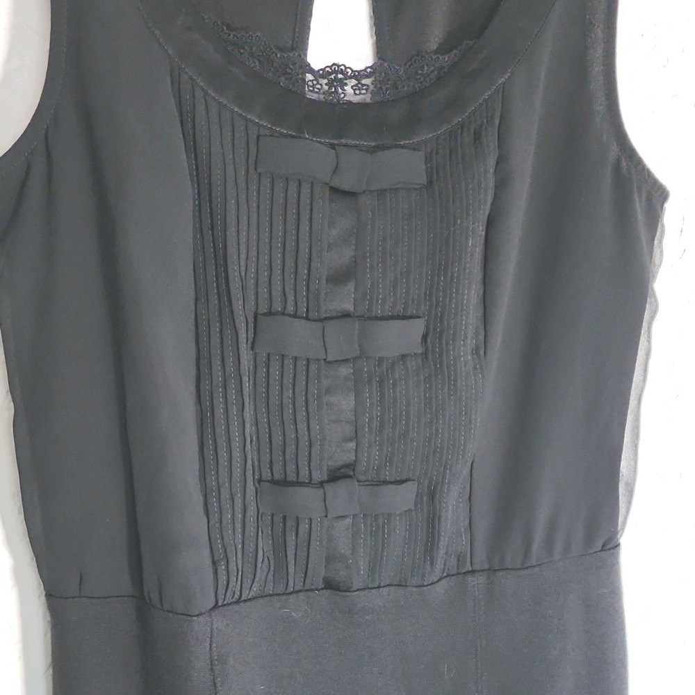 American Eagle Outfitters Black Lined Sheer Sheath Dress S/P Lace Accents - Picture 6 of 7